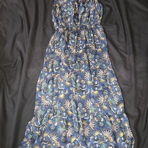 Chic Paisley Blue Maxi Dress